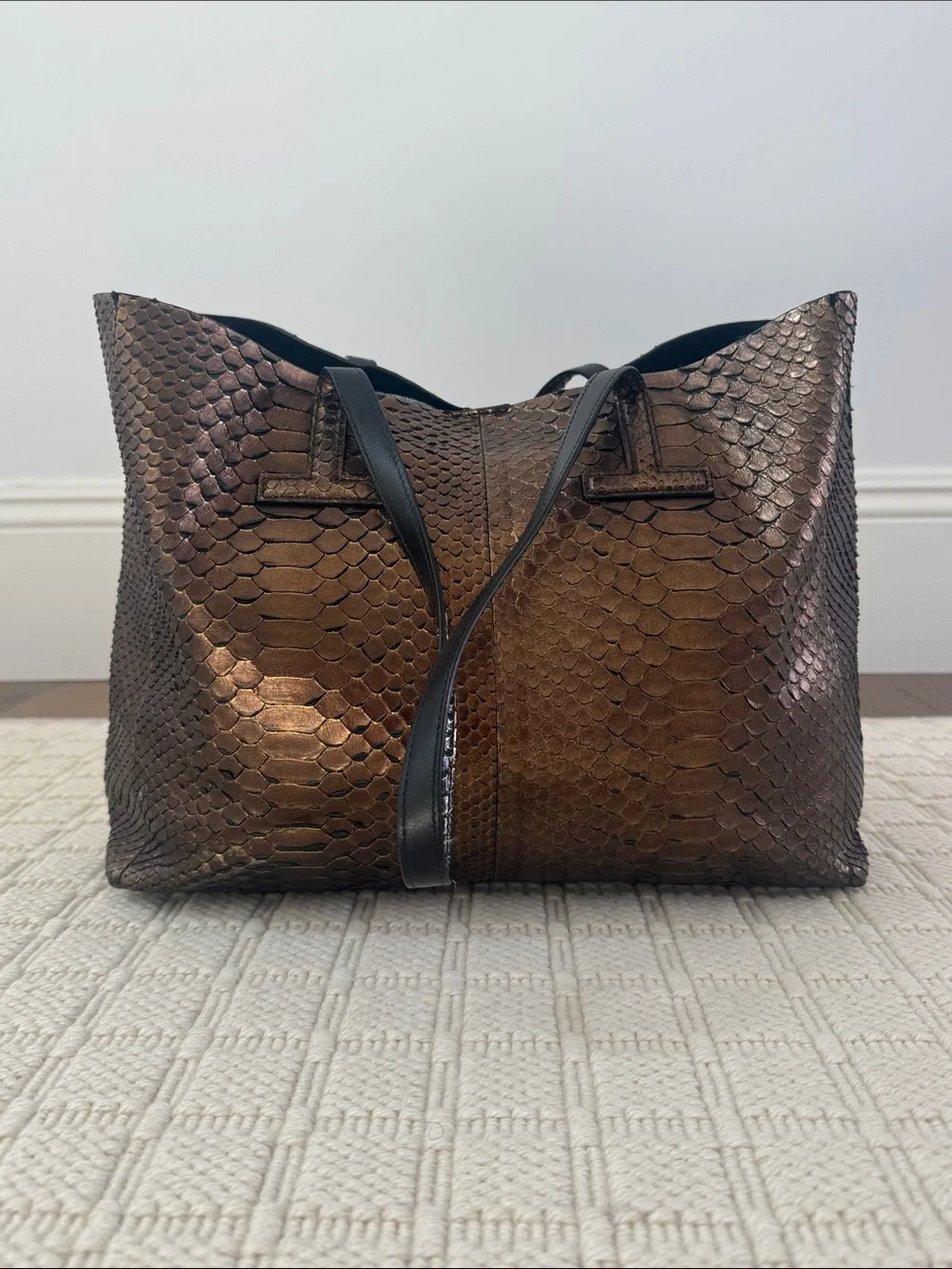 Tom Ford Metallic Snakeskin T Tote